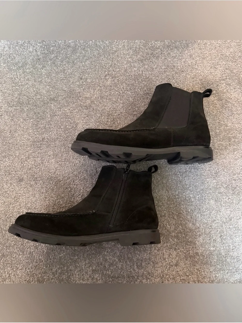 A. Veer Dwayne Chelsea Men's Black Suede Chukka Boots - Side-Zip Comfort